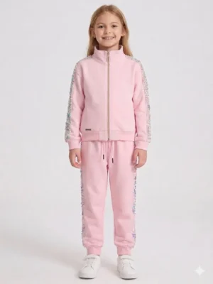 conjunto22 Conjunto "Pink Shine" – Chaqueta y Jogger con Bandas de Lentejuelas