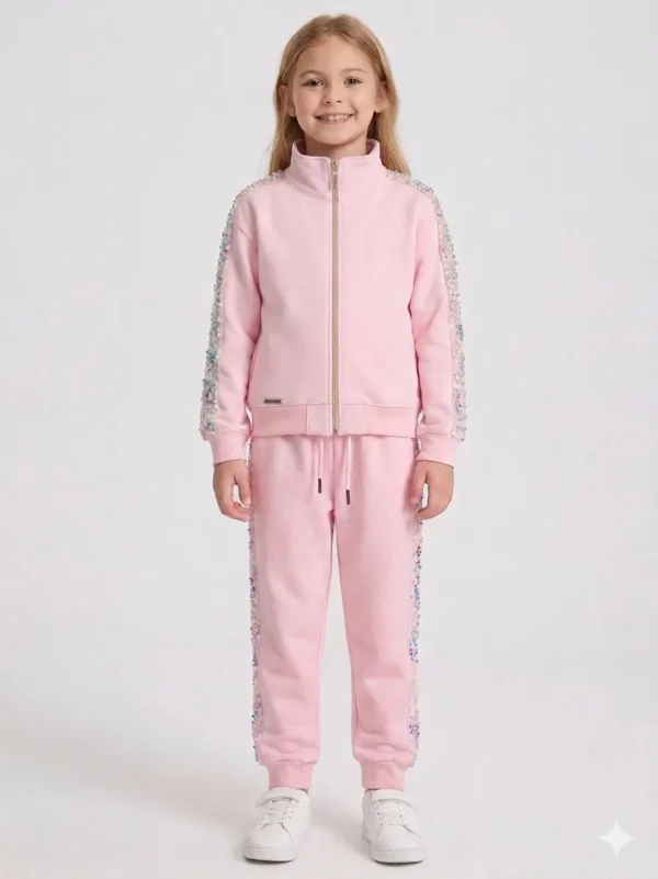 conjunto22 Conjunto "Pink Shine" – Chaqueta y Jogger con Bandas de Lentejuelas