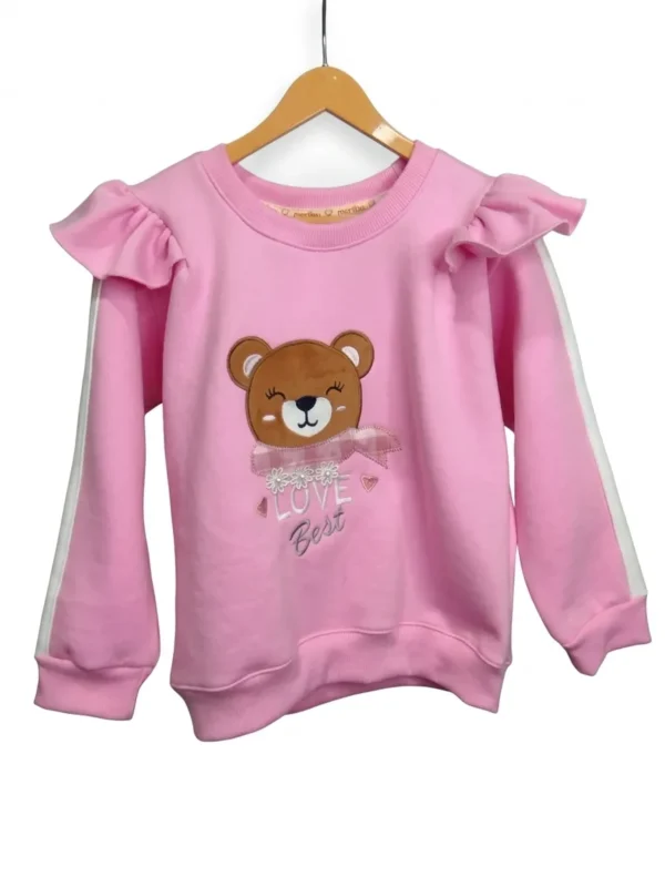 conjunto4_2 Conjunto "Love Bear" – Buso Rosa con Volantes y Pantalón Cargo Urbano